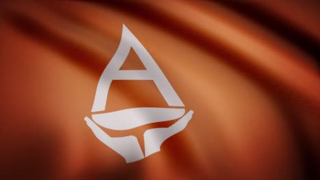 orange flag with white symbol