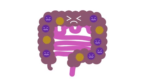 this is an animated video of unbalanced intestinal flora. loopable