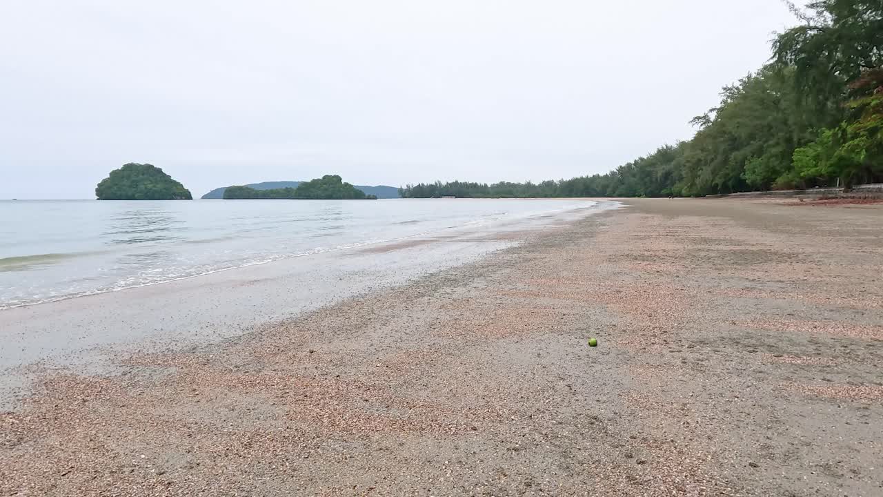 Empty Beach Scene with Islands