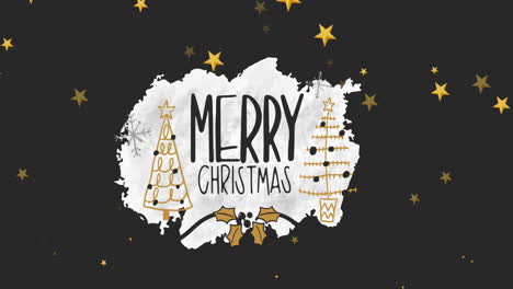 animation of merry christmas text over christmas decorations on white background