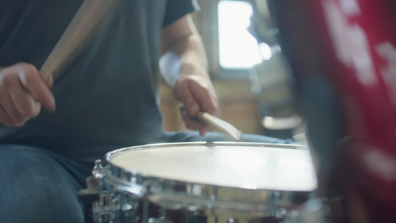 Close Up of Playing Drum