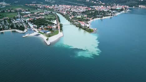 garda lake aerial drone footage at riva del garda