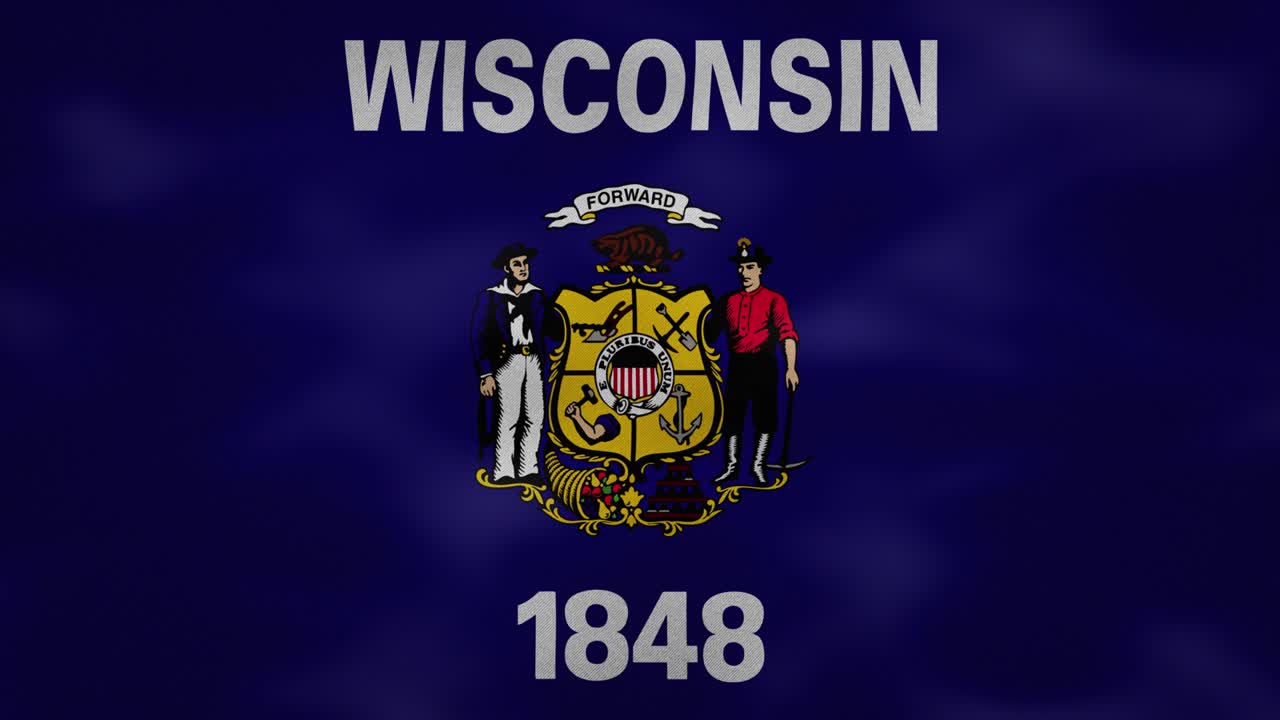 wisconsin denso tejido de la bandera ondulaciones, bucle de fondo