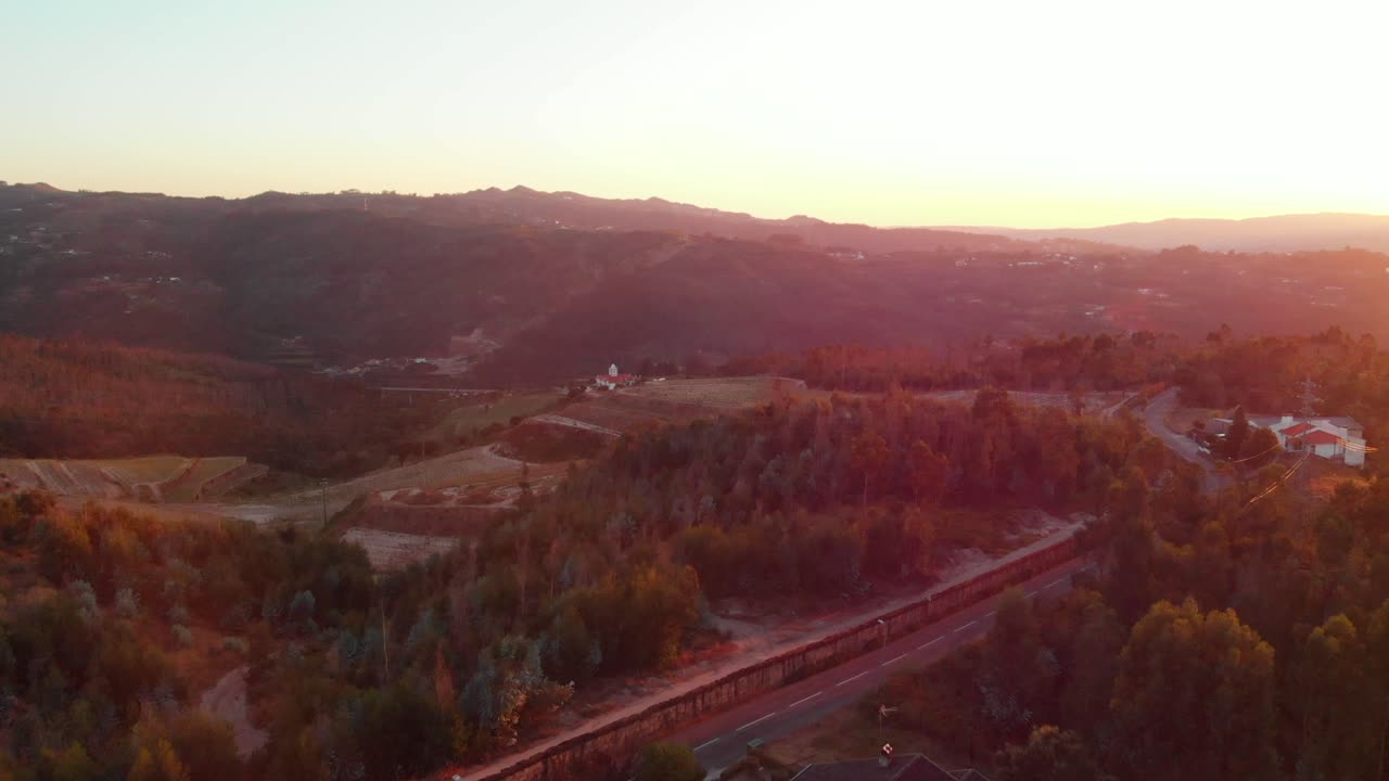 puesta de sol en el campo de portugal