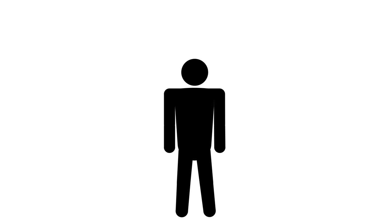 animación en bucle simple de una persona saltando. video 4k