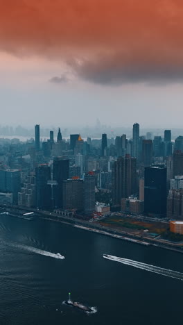 new york city skyline at dusk