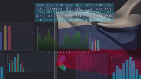 Animación-De-La-Bandera-De-Rusia-Sobre-Procesamiento-De-Datos.