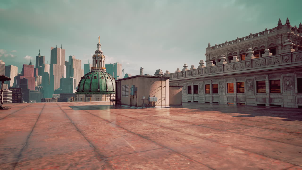 도시 의 지붕 풍경