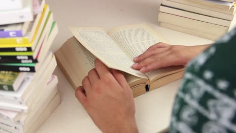 student reading a book