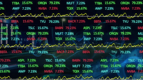 Animation-of-financial-data-processing-over-cityscape