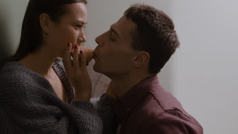 couple in a tender moment at home