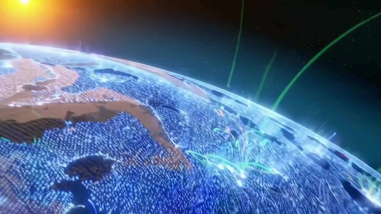 Globo Terrestre Digital com Conexões de Rede de Dados Globais