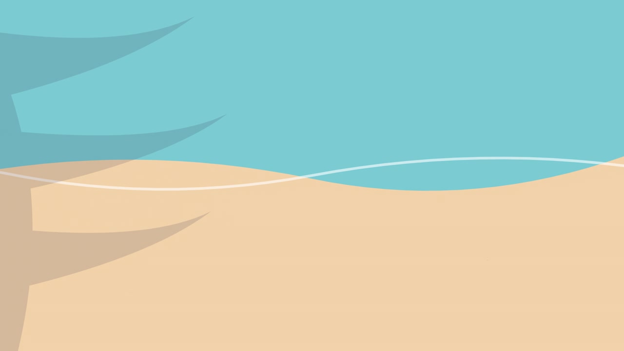 Abstract Minimalist Animation of Ocean Waves and Beach