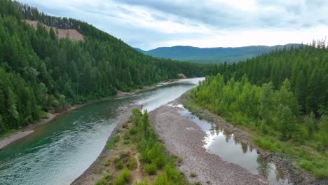 middle fork flathead river near glacier national park in montana, usa