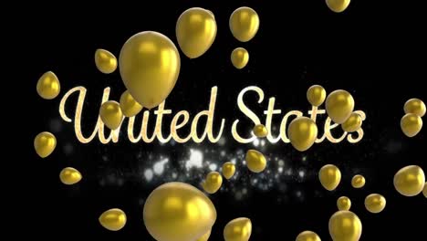 united states graphic and gold balloons