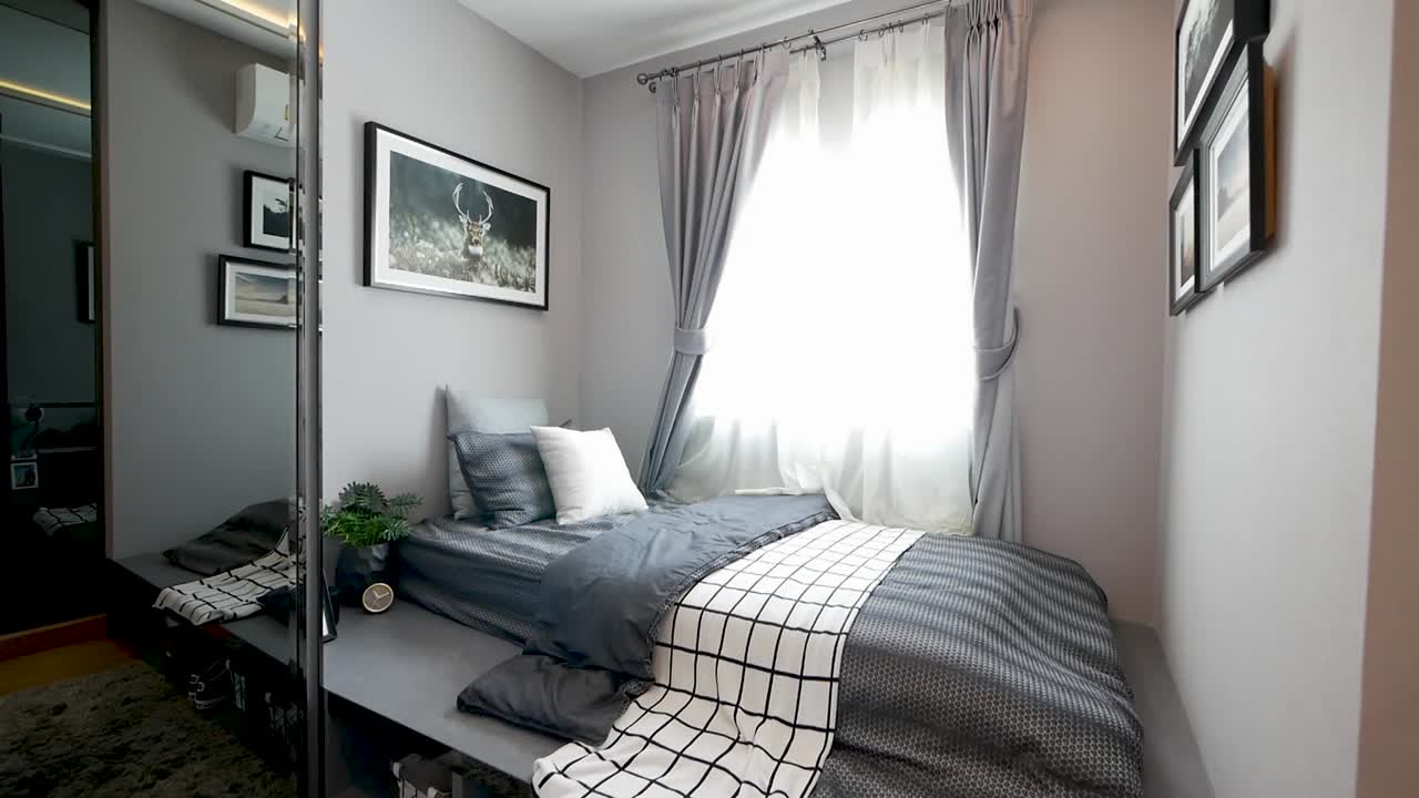 decoración de dormitorio elegante y moderna con buena luz natural