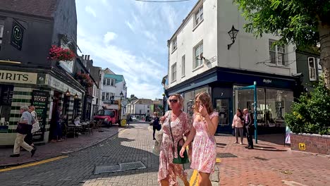 people enjoying a sunny day in brighton