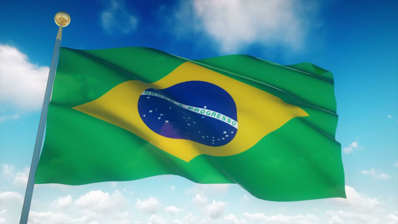 4k Meget Detaljeret Brasiliansk Flag Loopbar