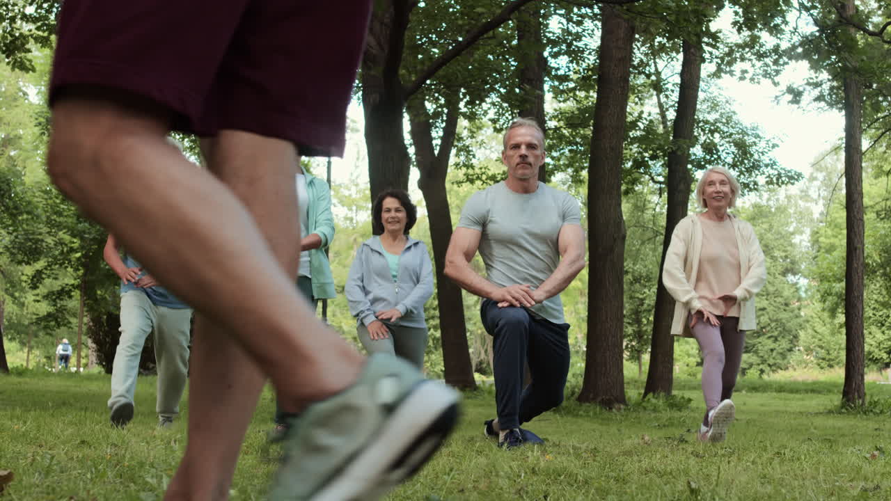 Seniors Exercising in a Park