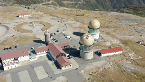 aerial tilt up shot reveal top portugal highest point, serra da estrela natural park