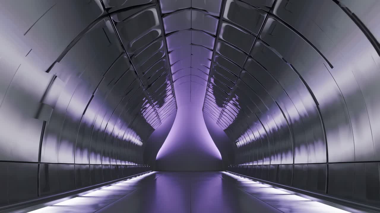 Futuristic Purple Metal Tunnel