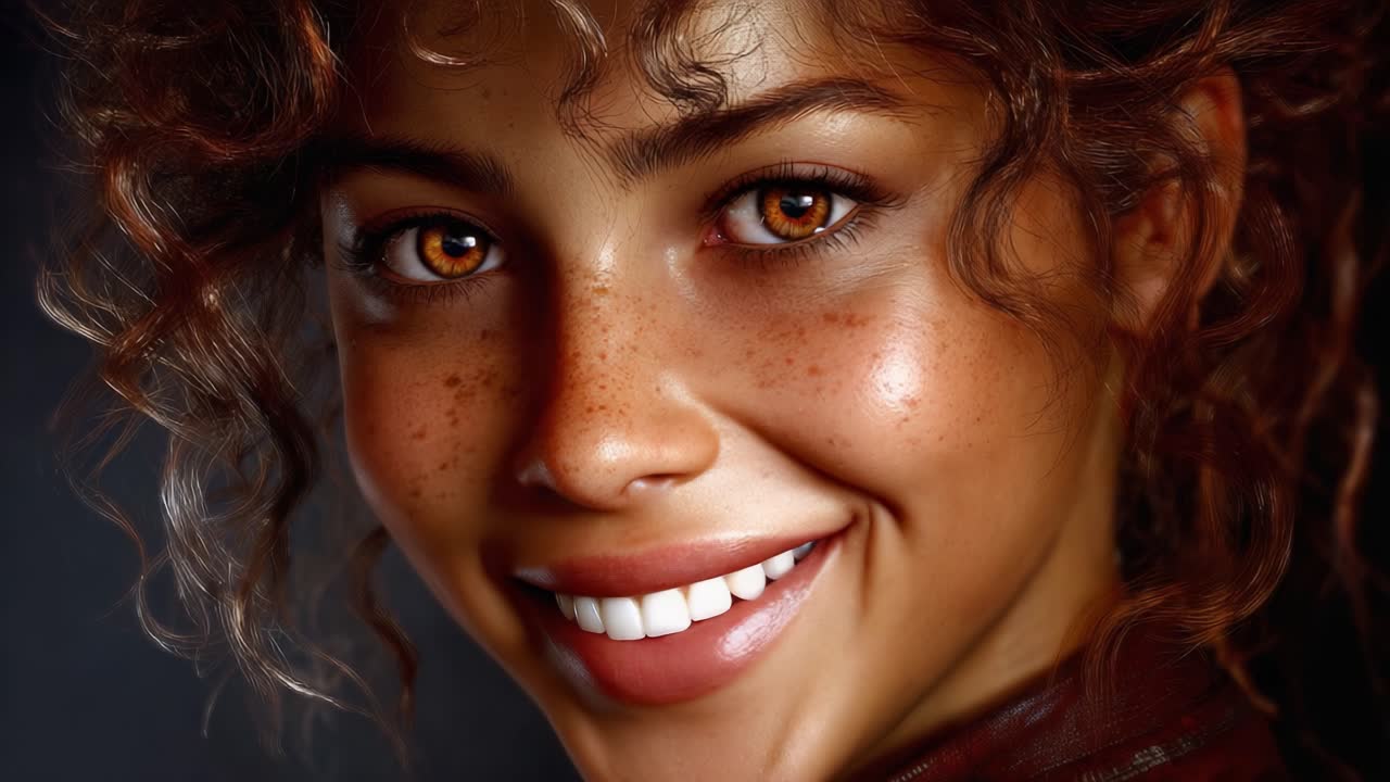 A Beautiful Transformation: Capturing the Essence of Joy and Confidence Through a Compelling Expression of Happiness and Radiant Smiles in an Enchanting Portrait