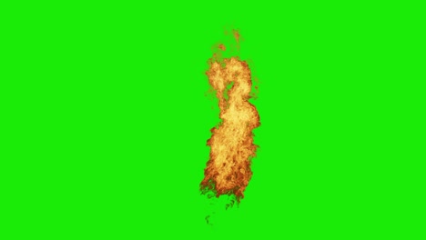 fire flames isolated, green screen chromakey, 4k