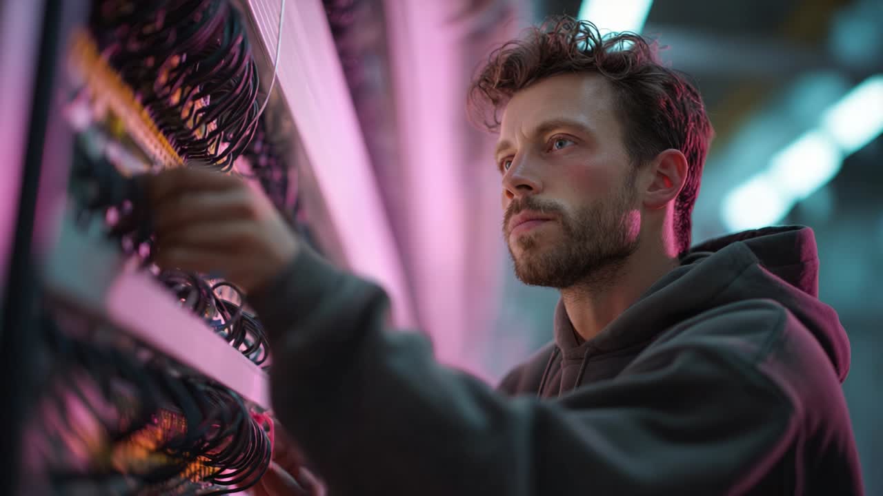 Network Engineer Working in Data Center