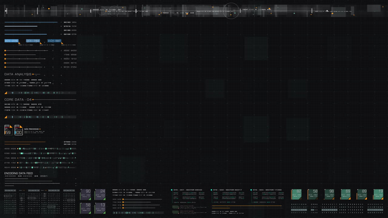 Futuristic motion graphic user interface head up display blank screen template with digital data telemetry information display for graphic overlay
