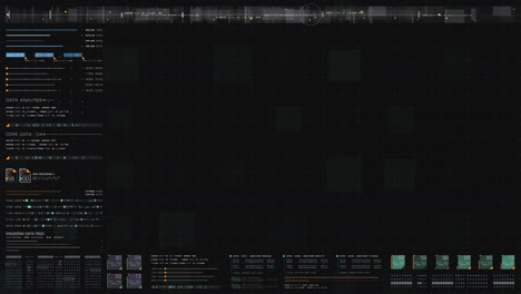 futuristic motion graphic user interface head up display blank screen template with digital data telemetry information display for graphic overlay