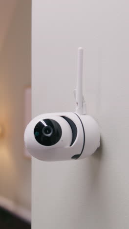 wireless security camera on wall