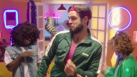 retro party in a colorful home