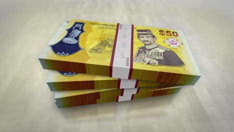 brunei dollar money banknote pile packs animation