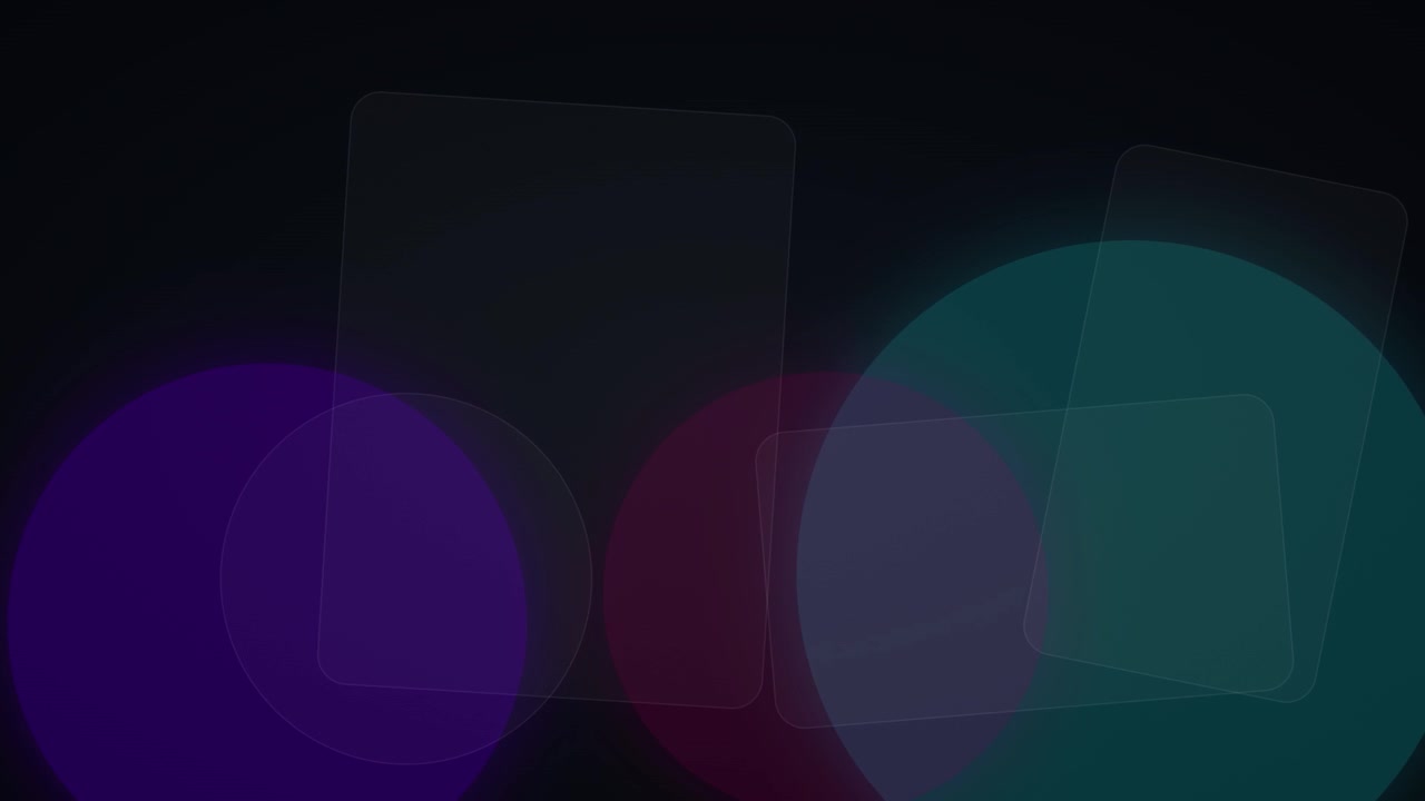Abstract Motion Background with Floating Geometric Shapes and Glowing Colors