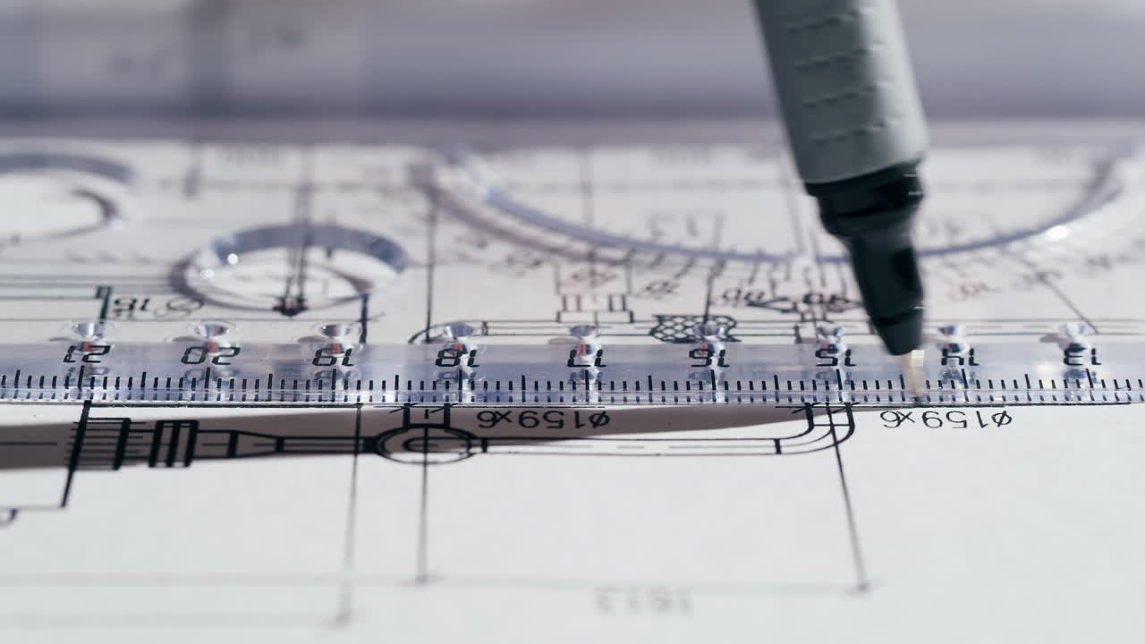 Technical Drawing with Ruler and Pen