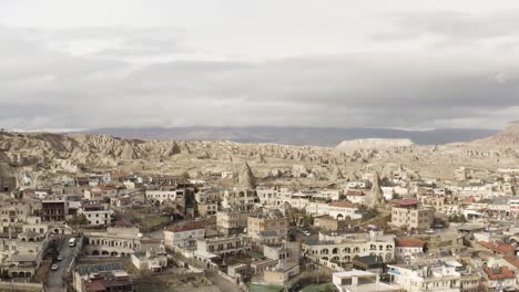 cappadocia, turkey - aerial view of the valley and ancient city