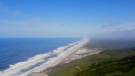 Drohnenaufnahme-Des-Strandes-Nördlich-Von-Figueira-Da-Foz-In-Portugal