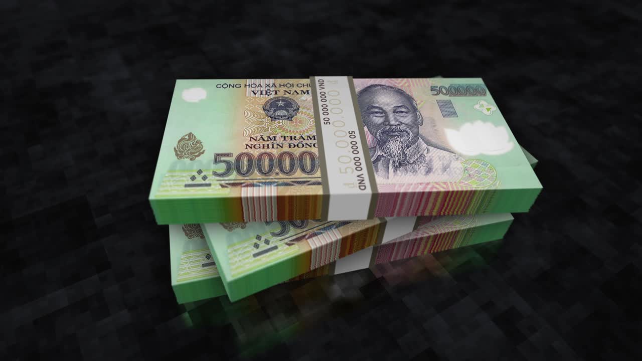 베트남 돈 지폐 어리 애니메이션