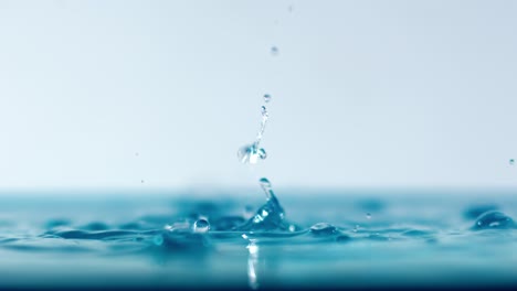drop close-up of water falls in a super slow motion.