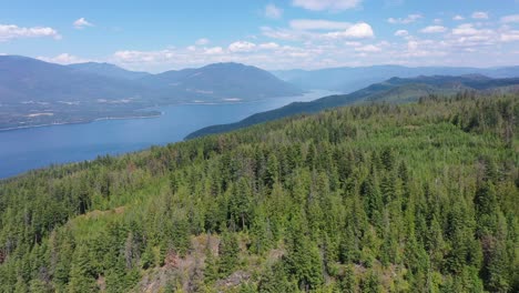 soaring over shuswap lake and its serene surroundings