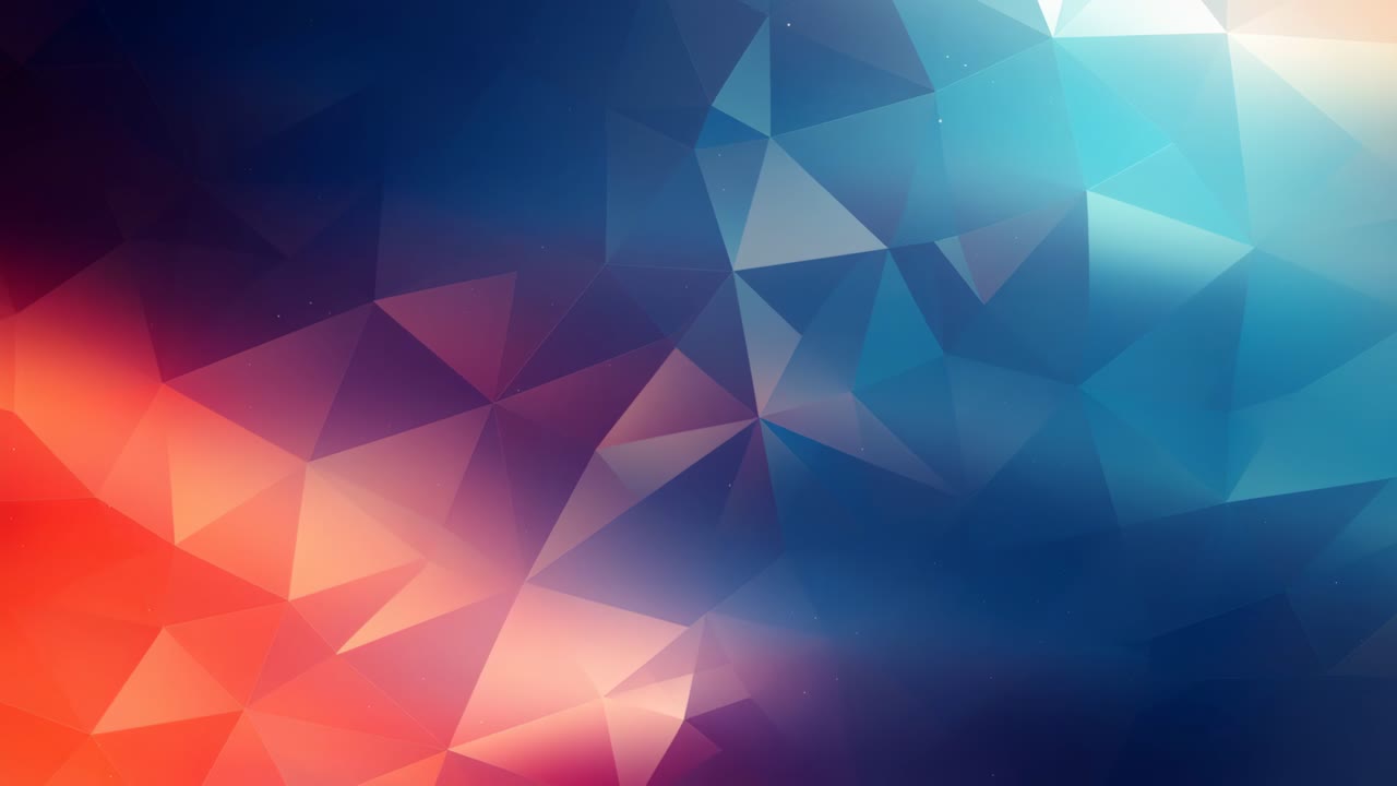 Abstract low-poly background with vibrant red and blue hues