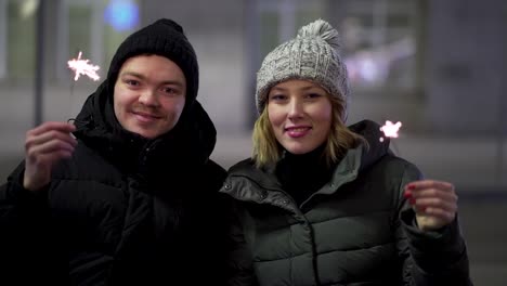 couple celebrating new year's eve