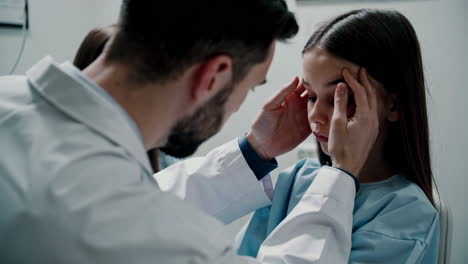 child patient examination in clinic