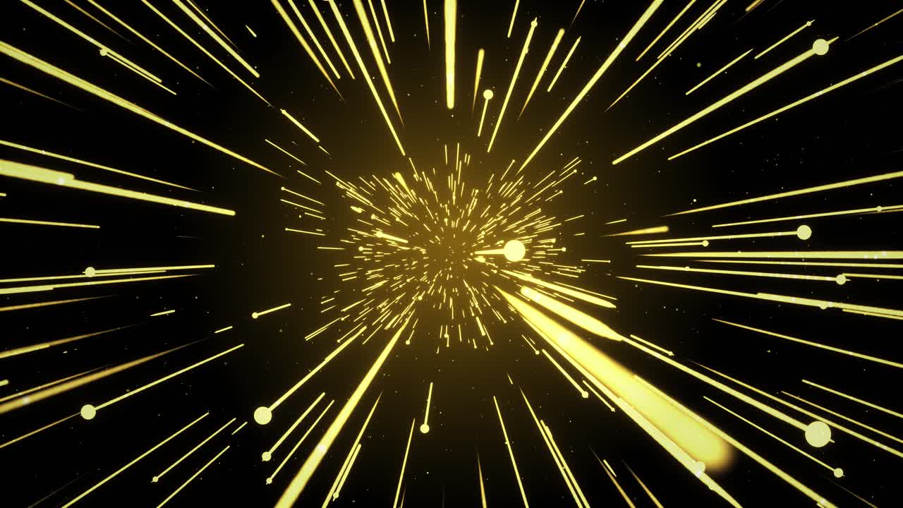 Particles abstract background with shining golden floor stars dust futuristic fly flickering rain