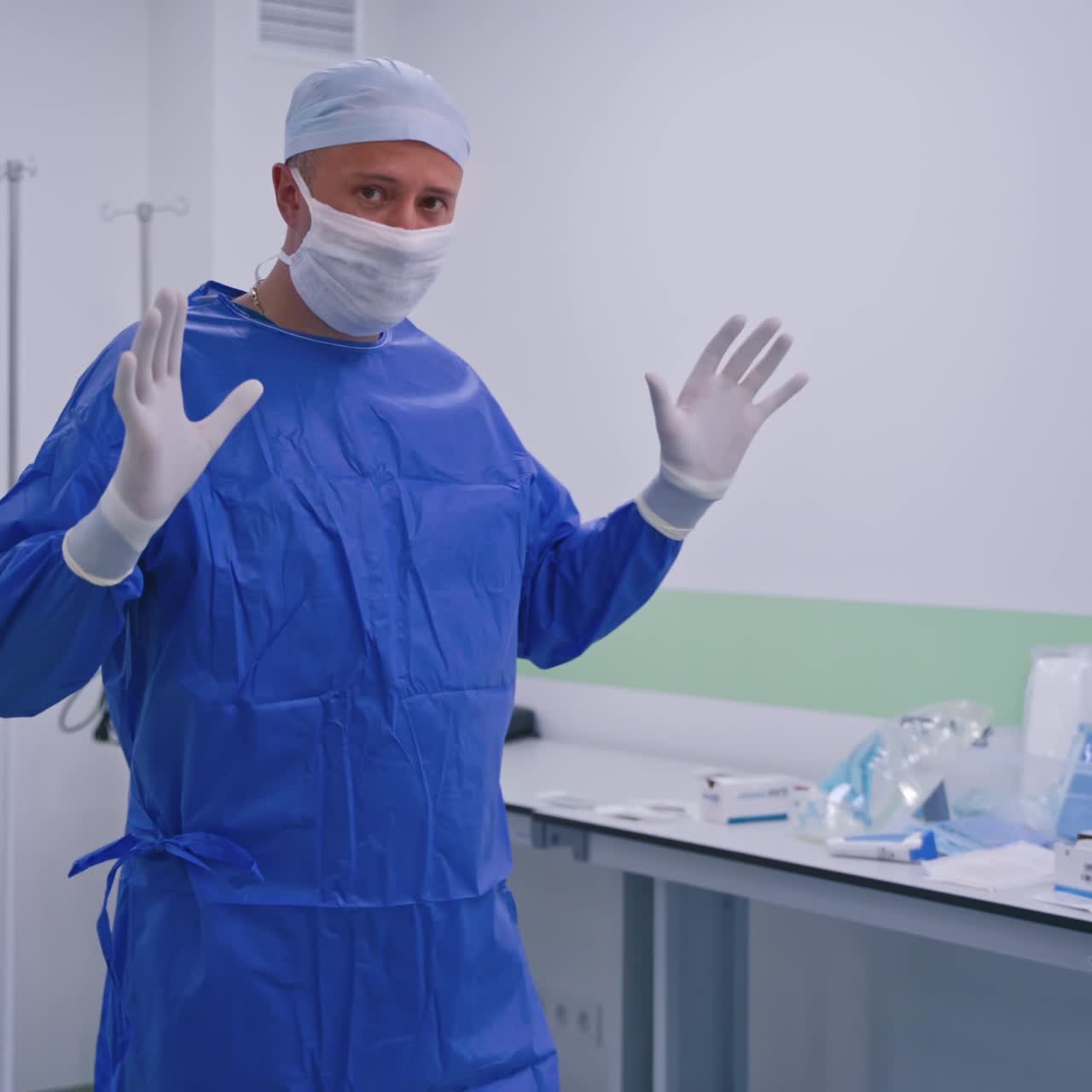 Surgeon during medical procedure