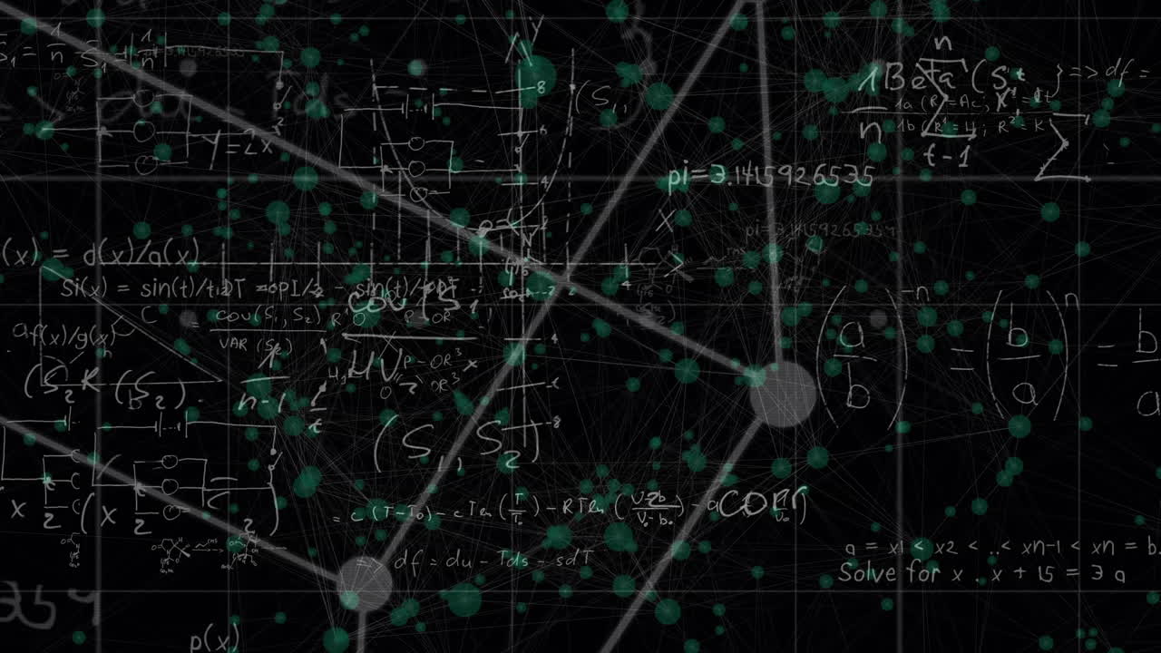animación de la red de conexiones con ecuaciones y procesamiento de datos
