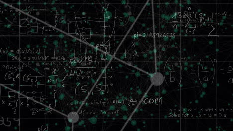 animación de la red de conexiones con ecuaciones y procesamiento de datos