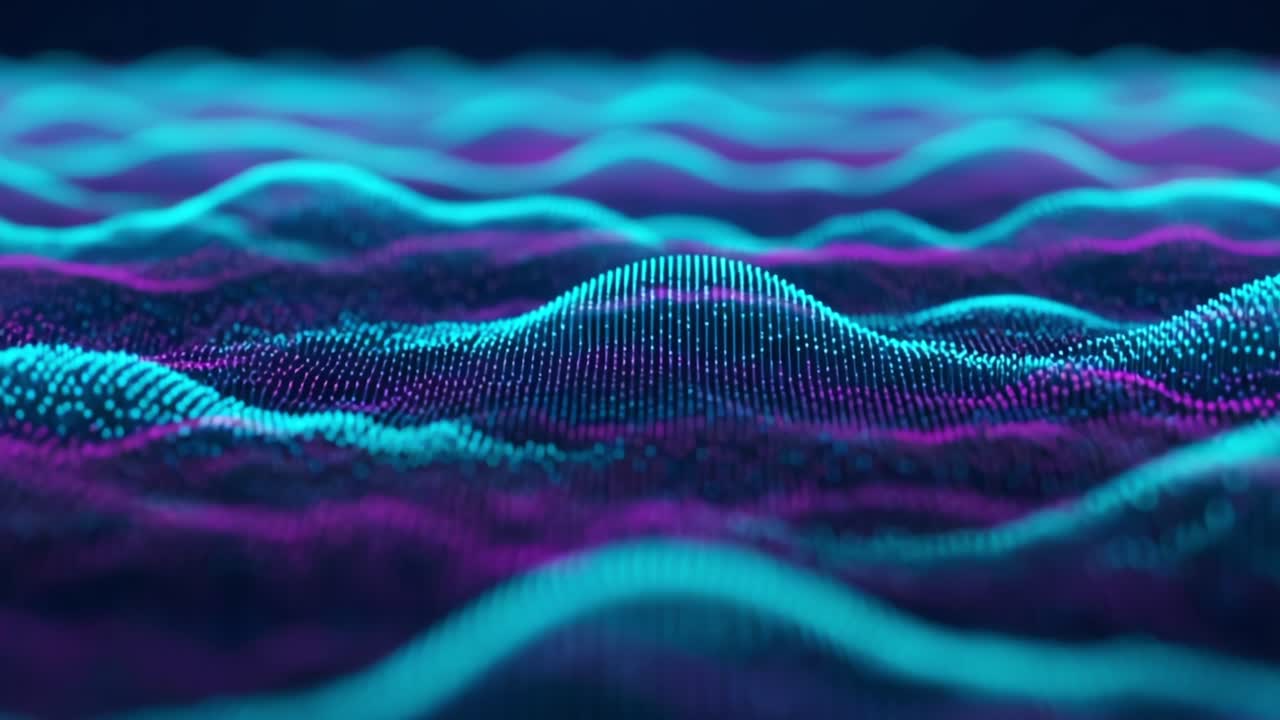 A Captivating Visualization of Vibrant Wave Patterns in a Digital Landscape, Showcasing Dynamic Shifts in Color and Depth for Artistic and Technological Exploration