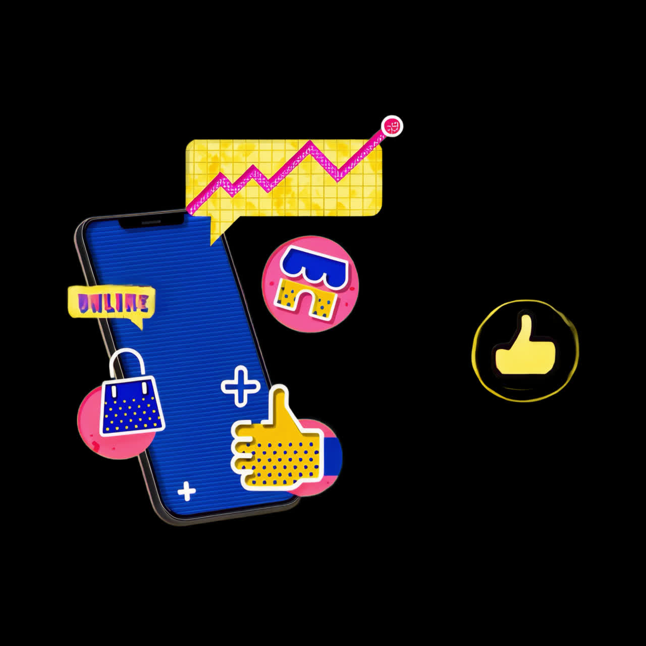 E-commerce digital marketing illustration animation isolated asset ...