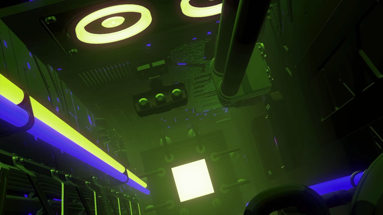 Tunnel al neon futuristico